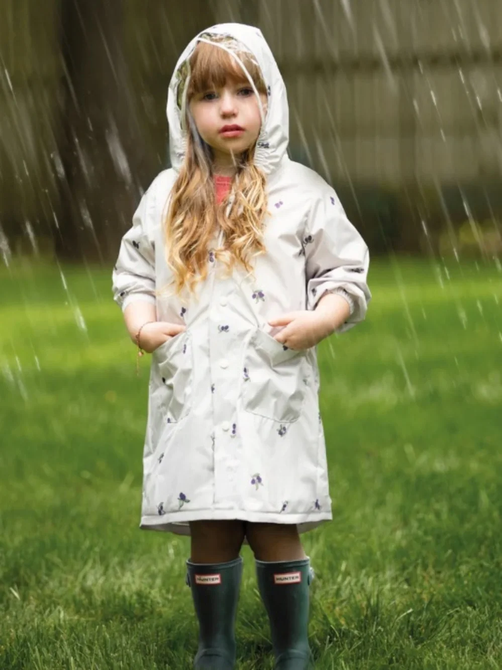 Cottonwood Kids Olive Branch Waterproof Hooded Raincoat Girls 12 NWT
